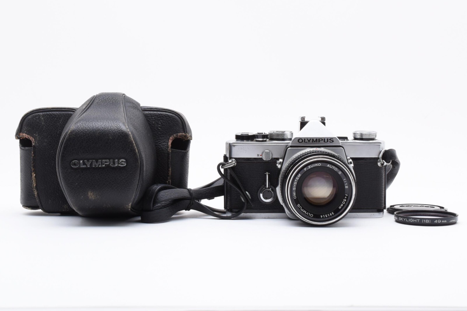 完動品 OLYMPUS OM-1 F.ZUIKO AUTO-S 50mm 1.8 NEAR MINT] Olympus OM-1 SLR Film Black + F.Zuiko Auto-S 50mm