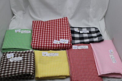 various colors and sizes vintage cotton checkered fabric 1-3 yards