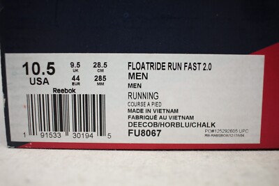 NEW Reebok Men's Floatride Run Fast 2.0 Pebax Training Workout Sneaker Shoe Blue