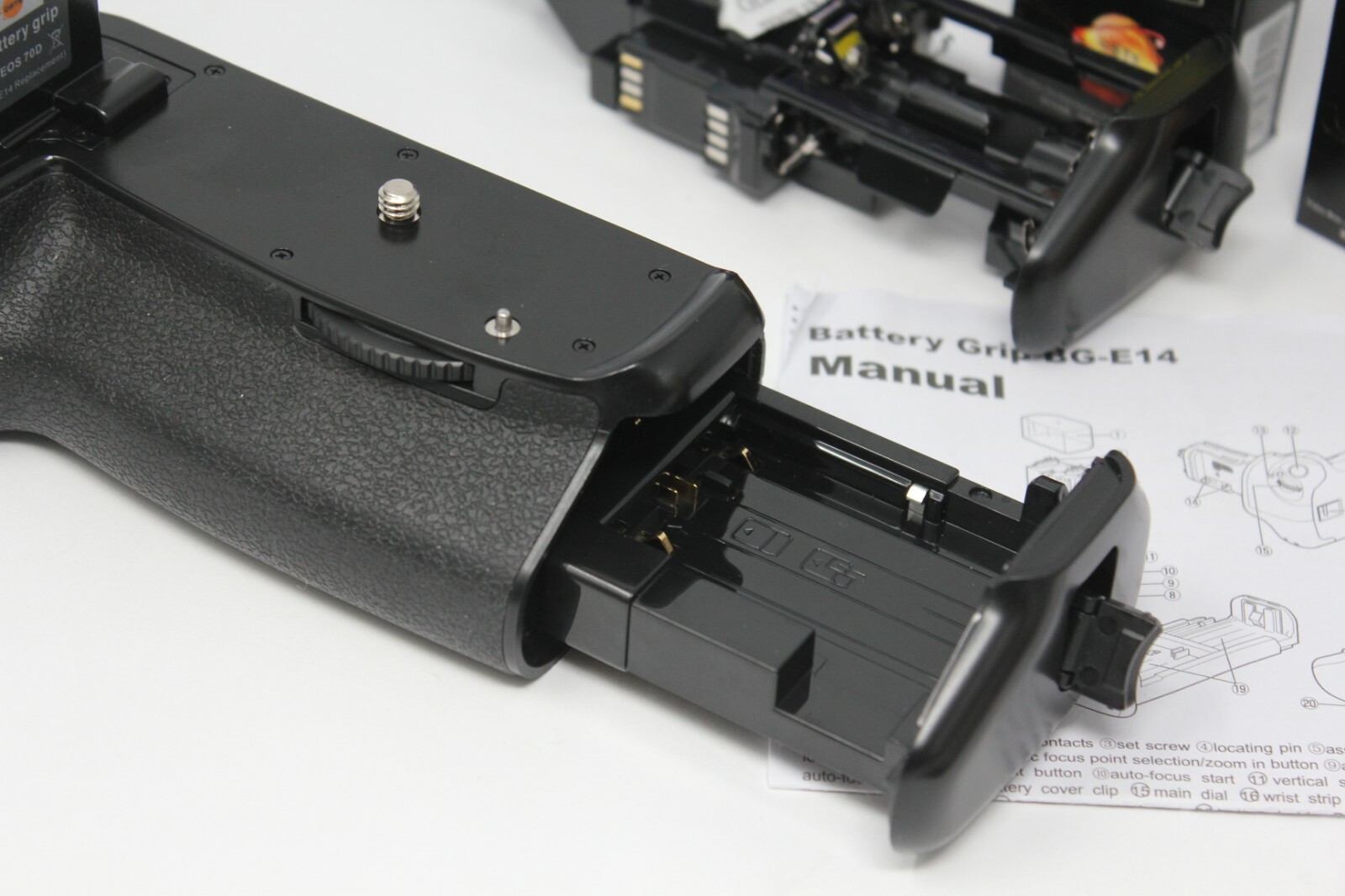 DSTE Pro BG-E14 Vertical Battery Grip + 2x LP-E6 LP-E6N for Canon EOS 70D 80D SL