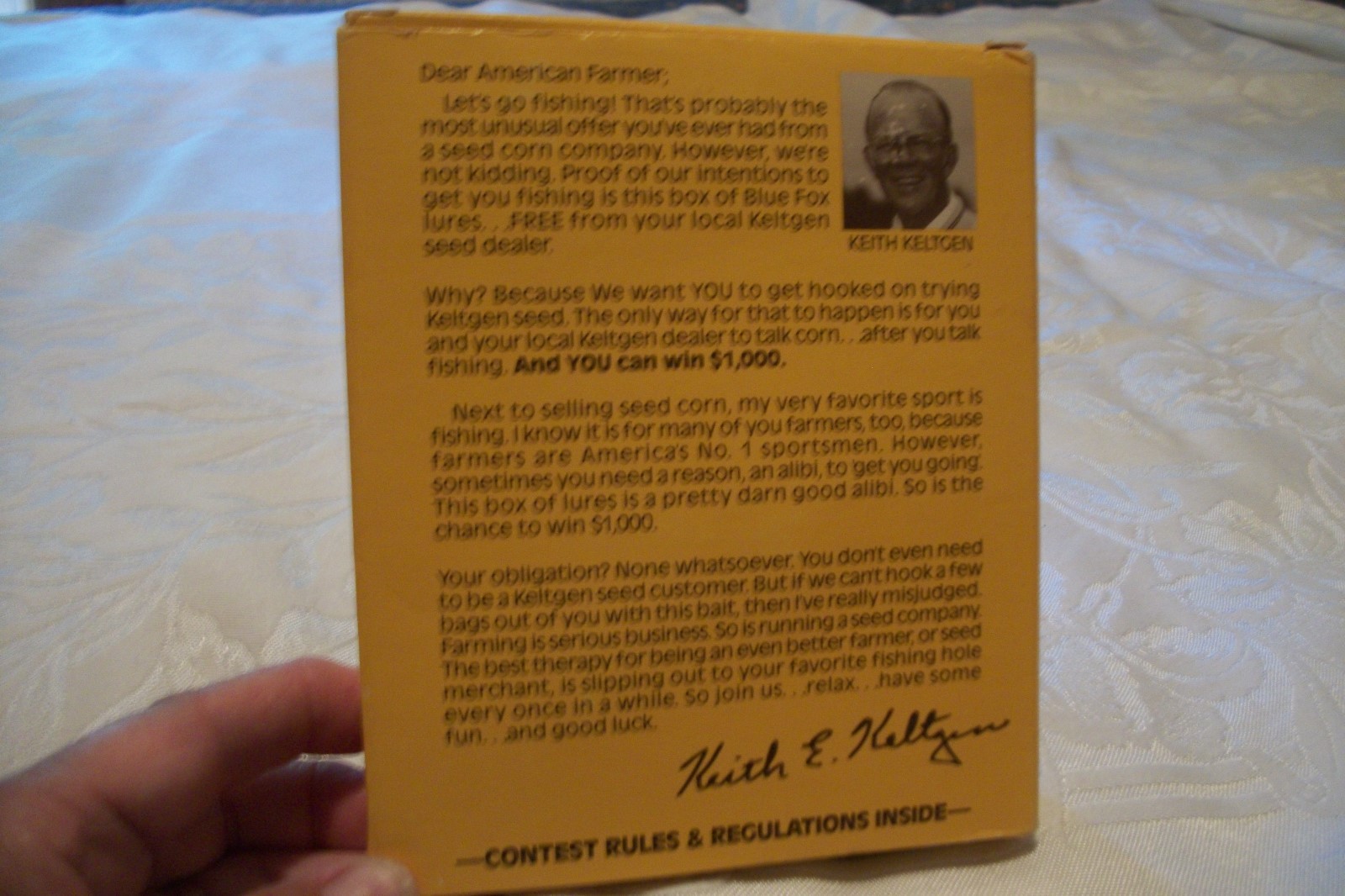 Vintage KELTGEN seed corn co Olivia Mn Blue Fox Fishing Lures