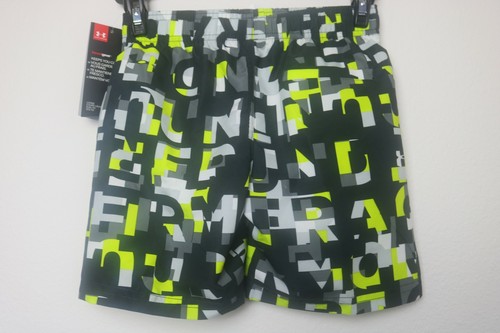 NWT Under Armour Boys Swim Trunks Shorts Boardshorts Size 2T 3T 4T Black MSRP$35