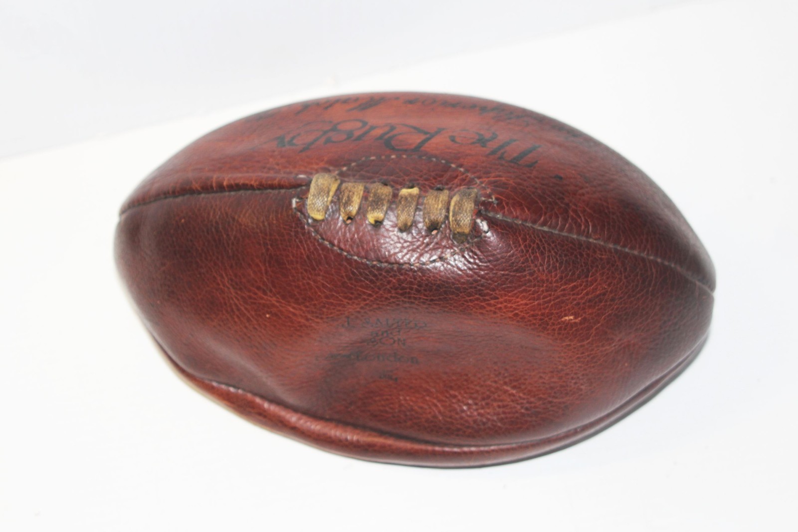 Vintage The Rugby Superior Match Ball 1924 Leather J Salter & Son London 1884