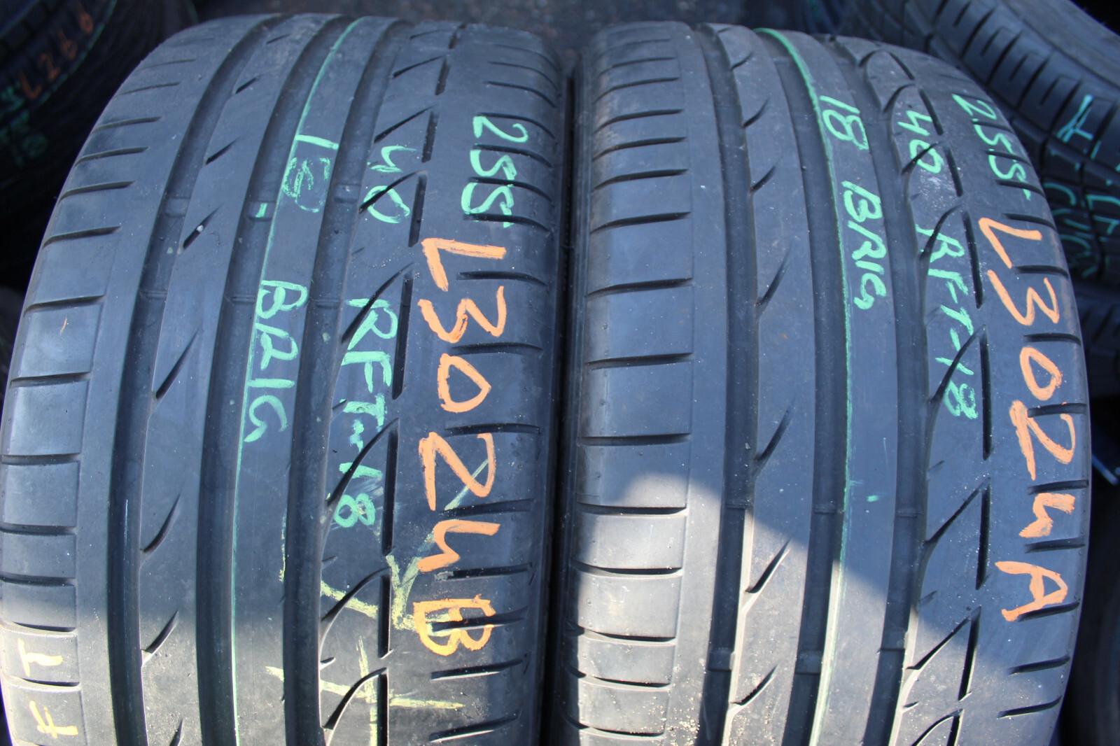 255 40 18 Bridgestone, RunFlat, 95Y, x2 A Pair 6.0mm (F1_tyres) L3024
