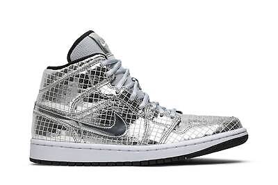 Pre-owned Jordan Air  Wmns Air  1 Mid 'disco Ball' Cu9304-001 In White
