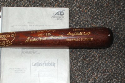 VTG BABE RUTH SIGNED AUTOGRAPHED BAT BY GRANDAUGHTER LINDA RUTH TOSETTI COA