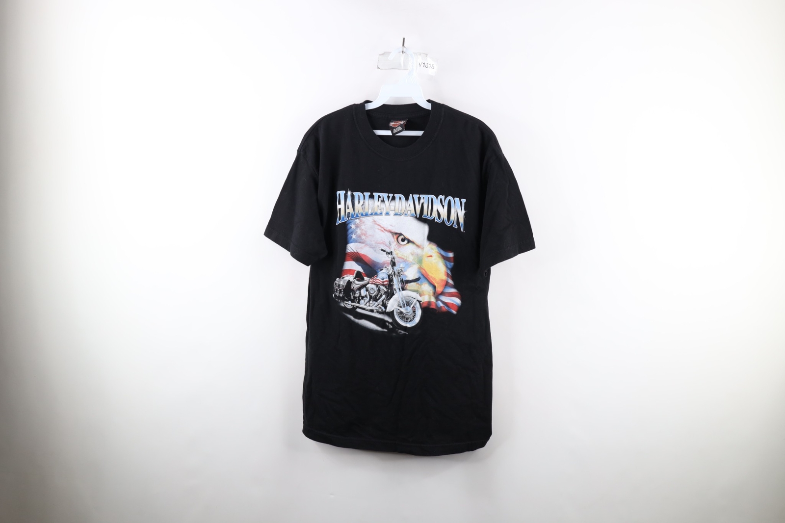 Vintage Y2K 2005 Harley Davidson Mens Large Fire Flames Eagle Motorcycle T-Shirt