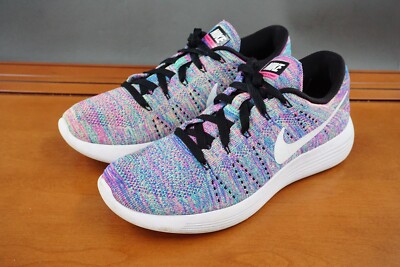 Nike Lunarepic Flyknit Shoes Womens Size 9 Mesh Multi Up Low Top Running Sneaker