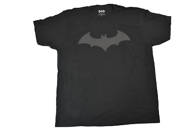 Batman Mens All Black Batarang Logo Shirt New XL, 2XL