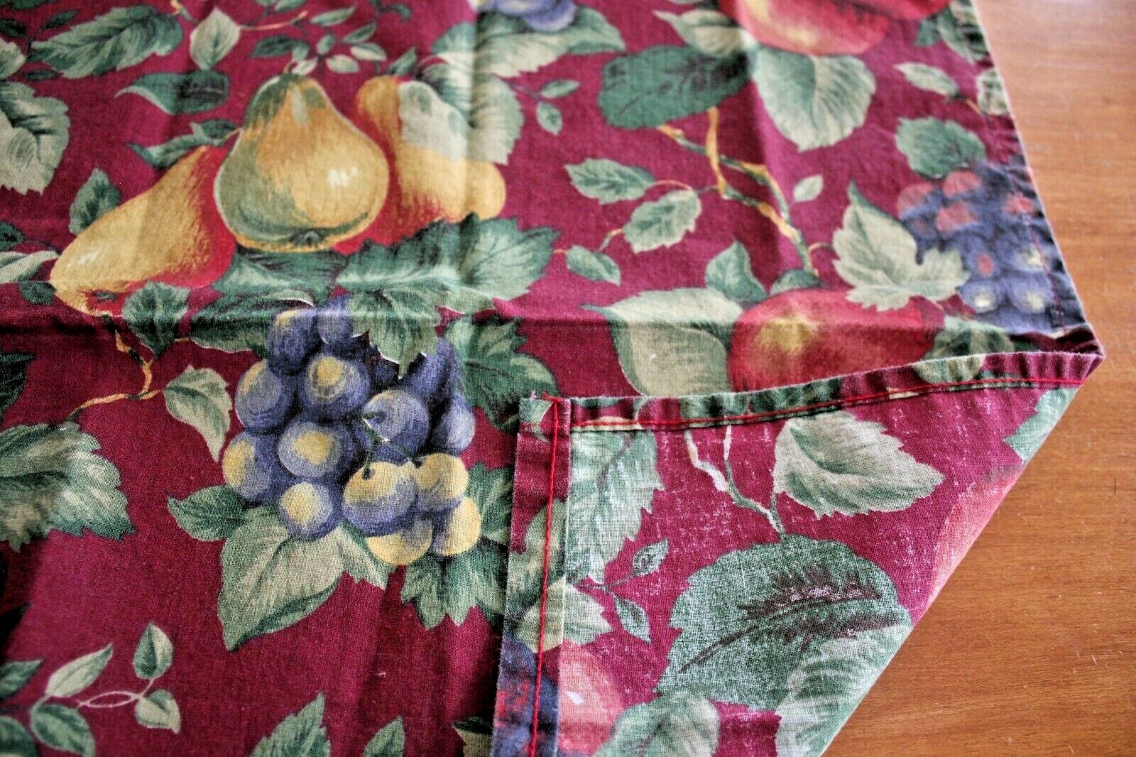Burgundy or Maroon With Fruit Grapes 16 Inch Dinner Napkins Set of Six