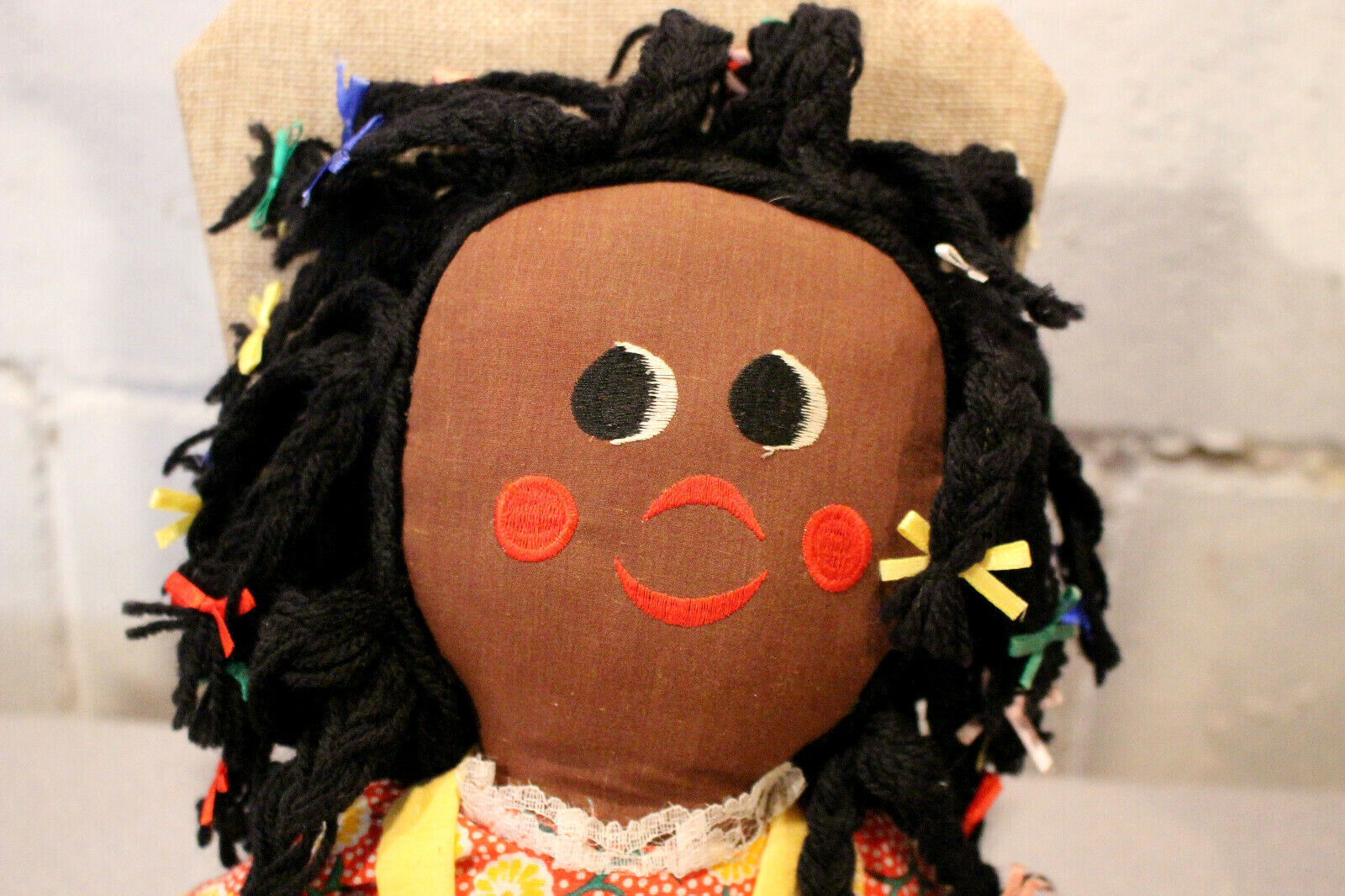 Bahama Ragdoll Marilu Black Americana Souvenir Doll w/Embroidered Face