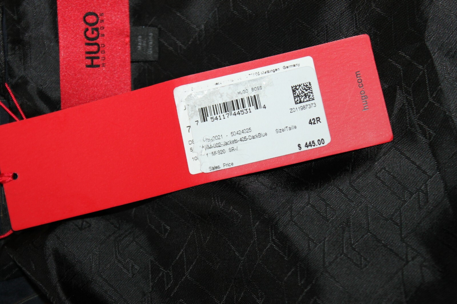 Pre-owned Hugo Boss Men's Windowpane Check Jacket Msrp $445 In Blue