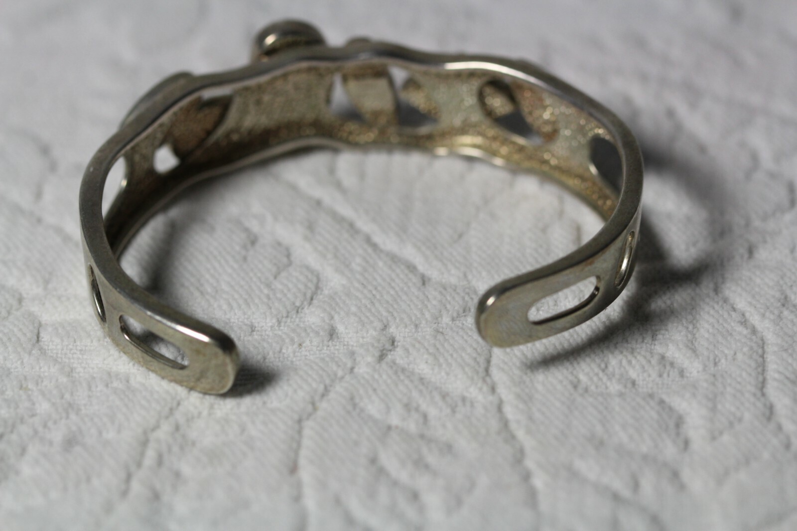 Whitney Kelly WK 925 Sterling Silver Natural Opal Mosaic Inlay Cuff Bracelet