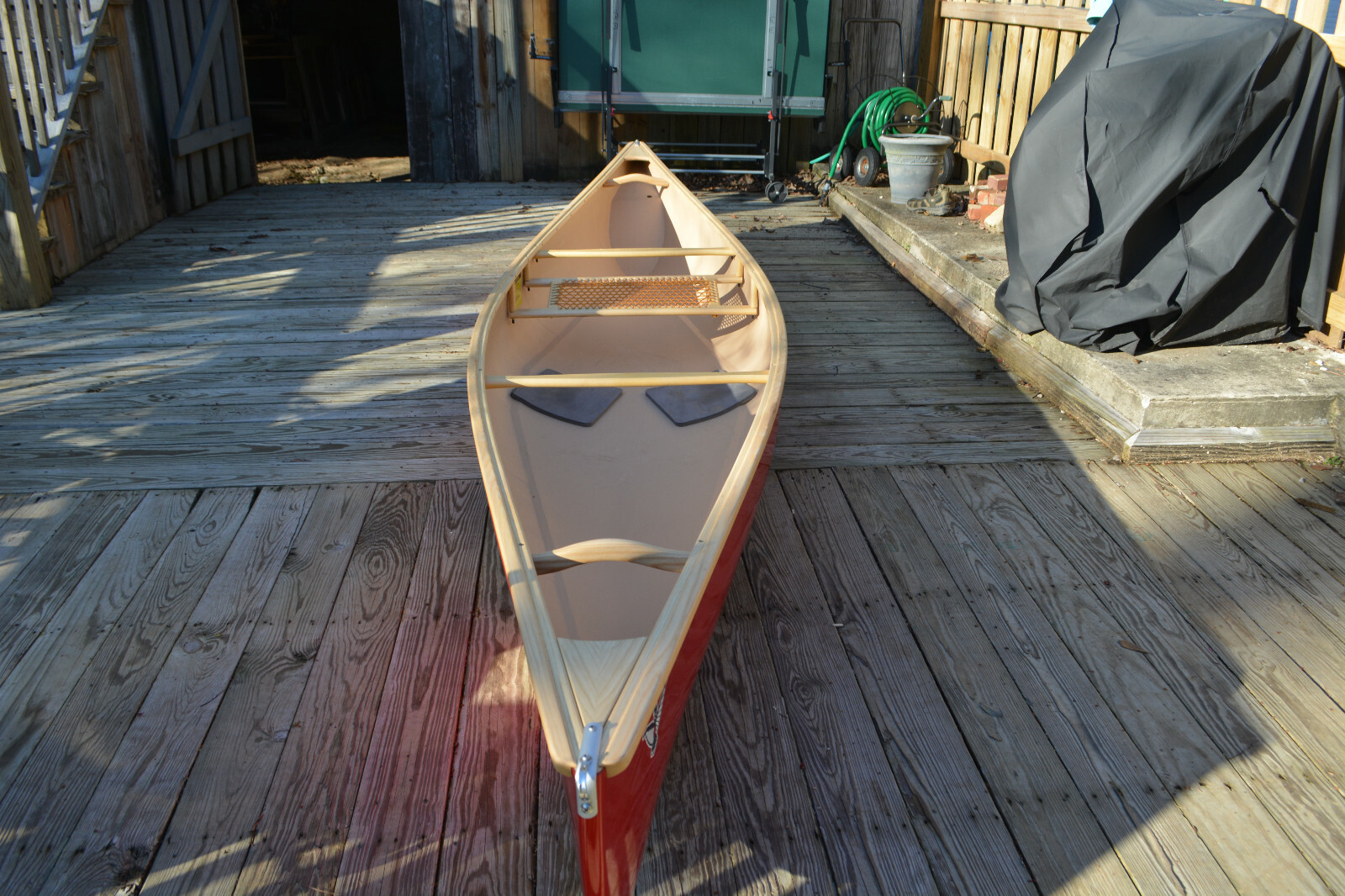 2018 NOVA CRAFT Fox 14' Solo Canoe - TuffStuff, Wood gunwales