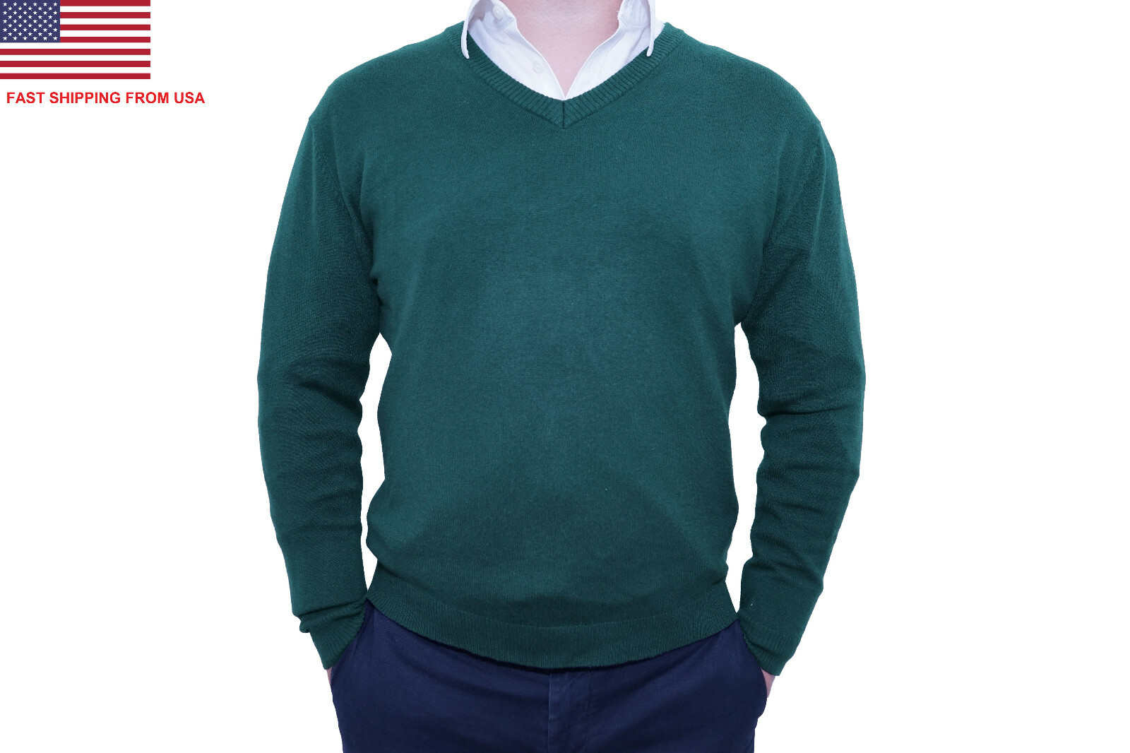 v neck sweater with collared shirt
