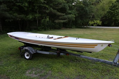 Force 5 Sailboat with Li'l Rider Boat Trailer and Sail, as is