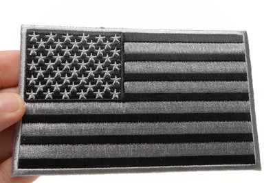 Black and Gray American Flag Patch - 5x3 inch - P5644