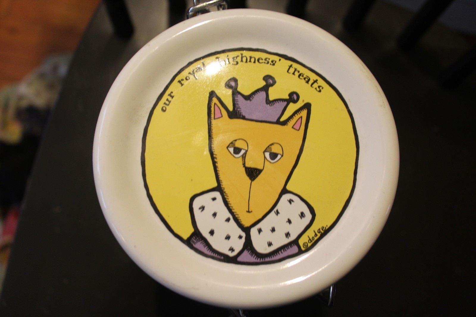 Adventure Cat Canister/Jar by Ursula Dodge - Cat Treats - EUC