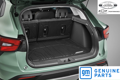 Integrated cargo liner in jet black with chevrolet script outlet
