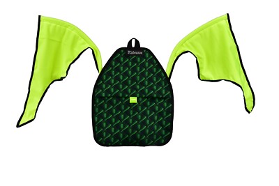 Kids Bike Pack, Backpack Safety Flags, Fun Dragon, Visibility, Bright, Pockets 