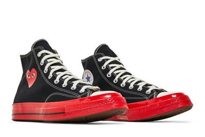 Pre-owned Converse Comme Des Garçons Play X Chuck 70 High 'black Red' A01793c