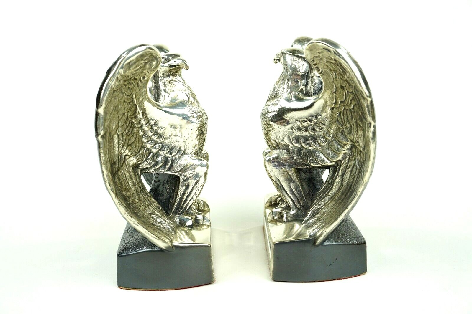 Vtg 1772 Brass American Eagle Bookends Made By Philadelphia MFG Co. 114B