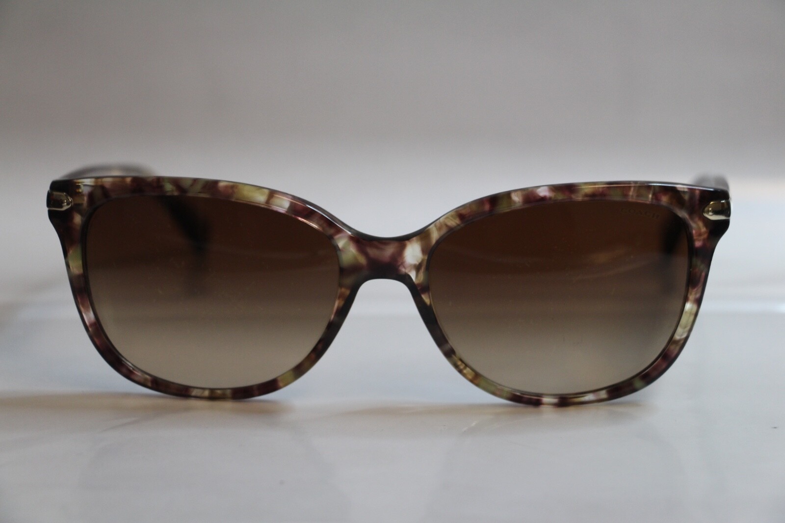 Coach HC8132 528713 Cat Eye Sunglasses Confetti Light Brown/Brown Gradient Lens