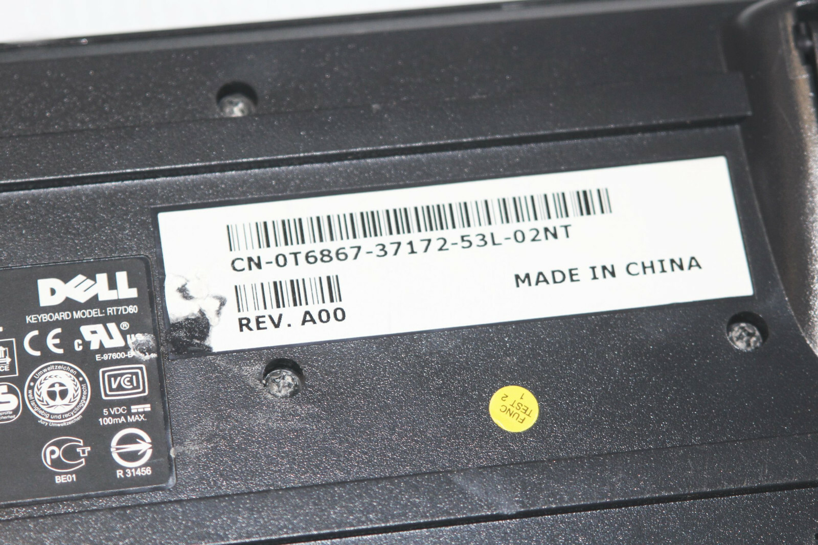Genuine Dell USB Smart Card Reader Black Keyboard T6867 DJ741 RT7D60 FM7DR UM991