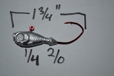 20ct 1//32 #6 Panfish Crappie Roundhead Jigs Painted And Unpainted