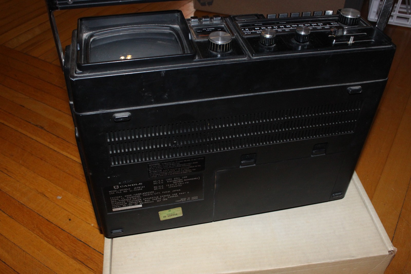 Vintage Portable Candle JCTR101 TV Radio Tape Cassette Recorder Ghetto Player