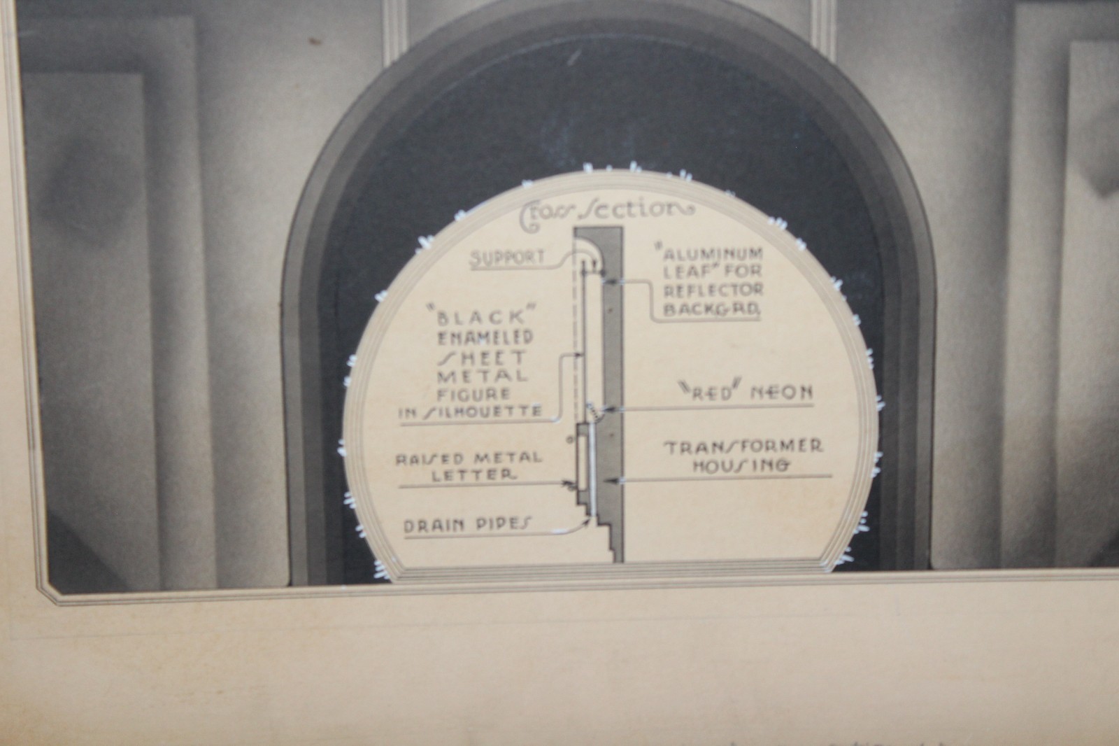 ORIGINAL 1930's THE WESTERN CLUB COWBOY PORCEALIN NEON SIGN CONCEPT ART