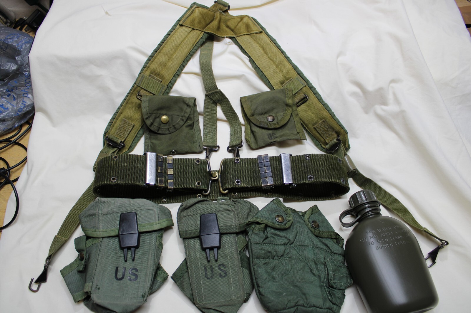 Web Belt Suspenders Ammo Pouches Canteen Set