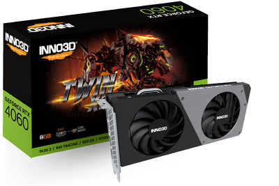 Inno3D GeForce RTX 4060 DLSS 3 TWIN X2 8GB GDDR6 Graphic Card 128-bit 17Gbps