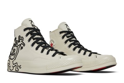 Pre-owned Converse Keith Haring X Chuck 70 High 171858c In Egret/black/red