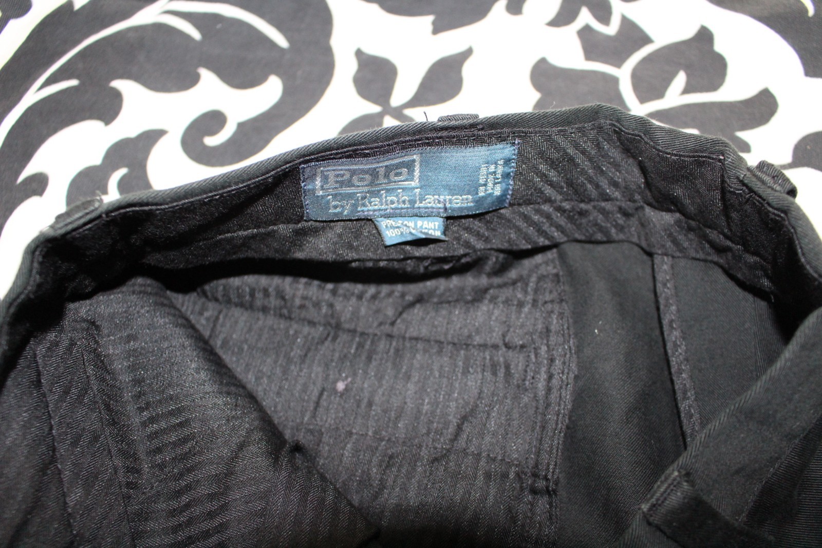 Polo Ralph Lauren Preston Flat Front Pants Sz 34x29 BLACK