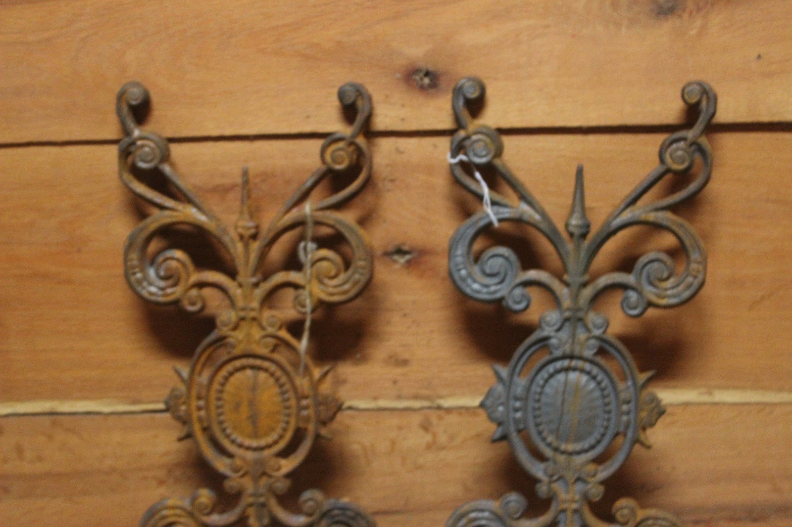 Two Victorian Cast Iron Ornate Fence or Gate Panel Antique Architectural