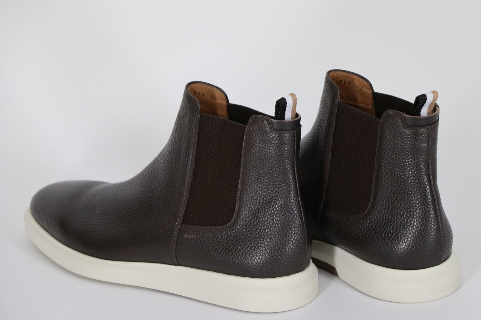 Pre-owned Hugo Boss Chelsea Boots, Mod. Randy_cheb_gr, Size Eu 44 / Us 11, Dark Brown