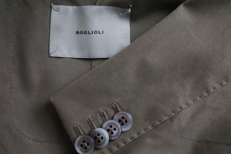 Boglioli Brown Cotton Blend 2 Pc Suit Jacket Pants Sz 42R Made in Italy