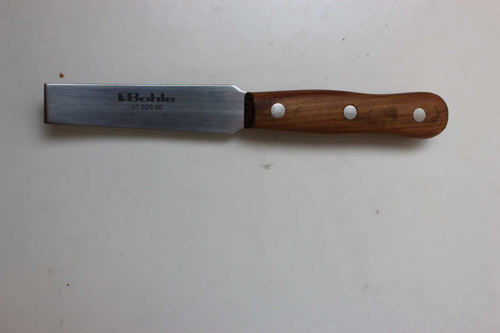 BOHLE 5162628 Kittmesser mit Holzheft stumpfe gebogene durchgehende 28mm Klinge