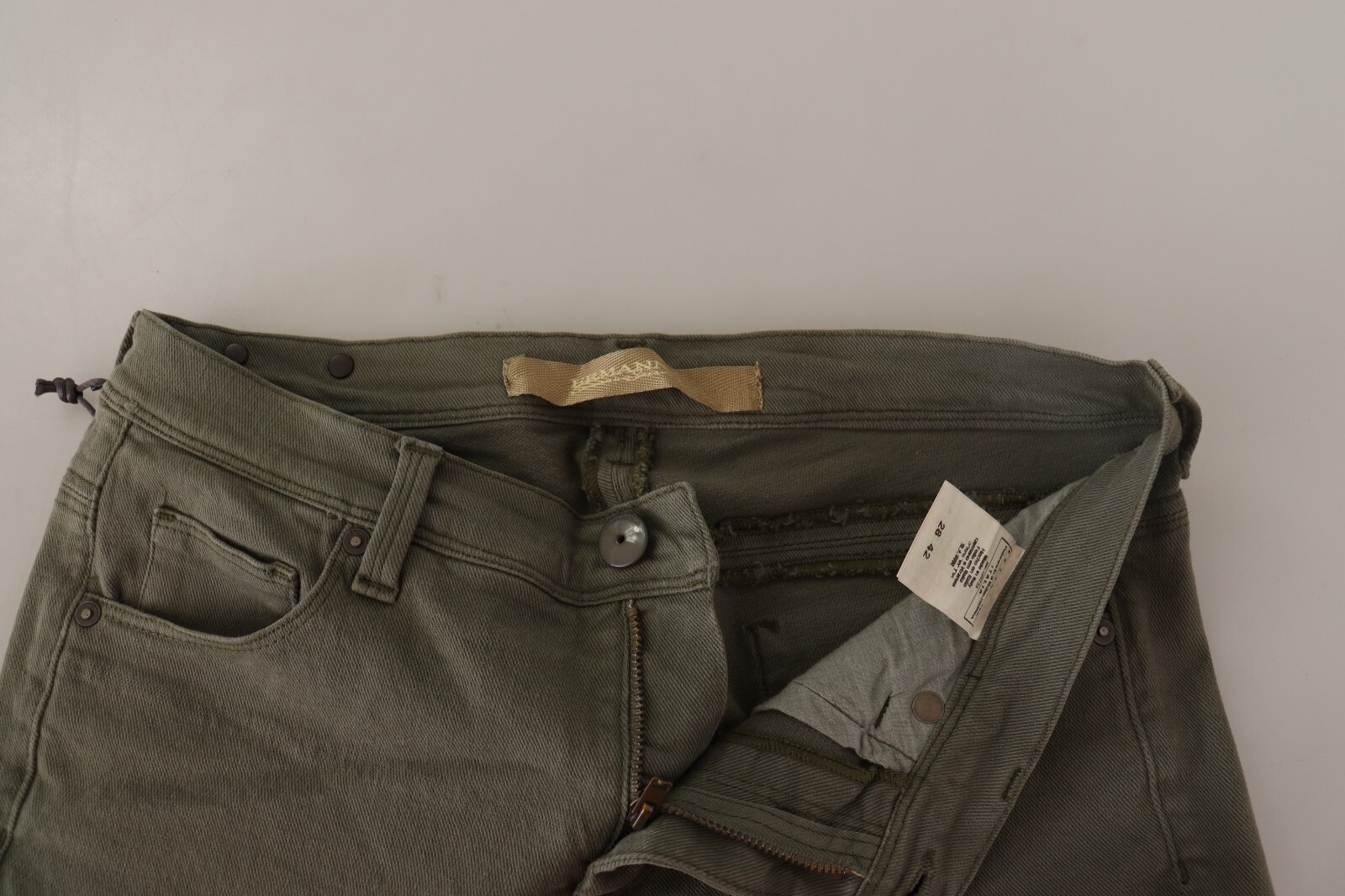 Pre-owned Ermanno Scervino Jeans Gray Low Waist Cotton Skinny Denim Trouser W28 Rrp $450