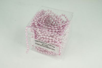 3MM Faux Pearl Plastic Craft BEADS on a String - 20 Feet in a BOX - CHOOSE COLOR