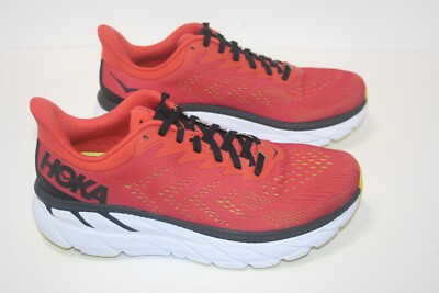 Hoka One One Clifton 7 Orange Red Black Shoes. Mens 8 M