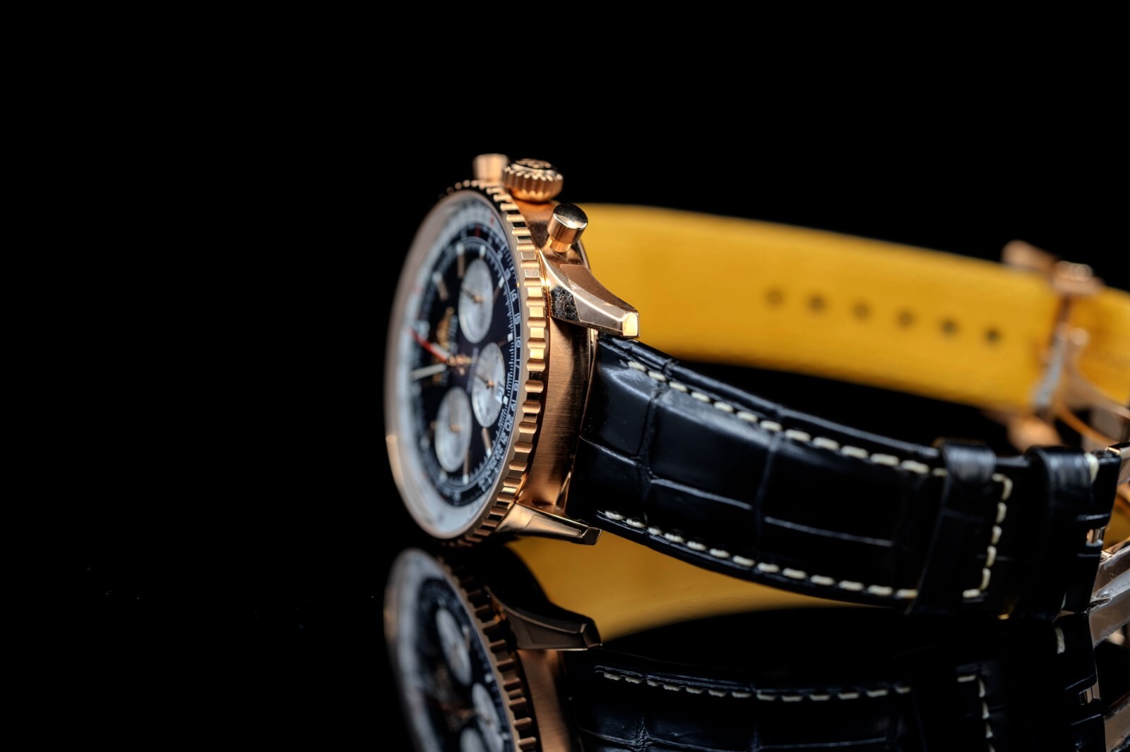 Pre-owned Breitling Navitimer B01 2024 Clean Chronograph Rose Gold Black Rb0138 43mm Watch