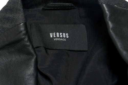 Pre-owned Versace Versus Men's Leather Zip Up Jacket Size 2xs Xs S M Xl In Multicolor
