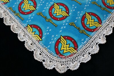 Hand Crochet Edge New Baby Shower Gift Girl's Wonder Woman!