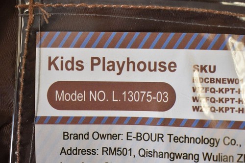 Homfu Kids Play Tent Outdoor Playhouse Brown Kids Gift 16.54" x .79" x 12.6"