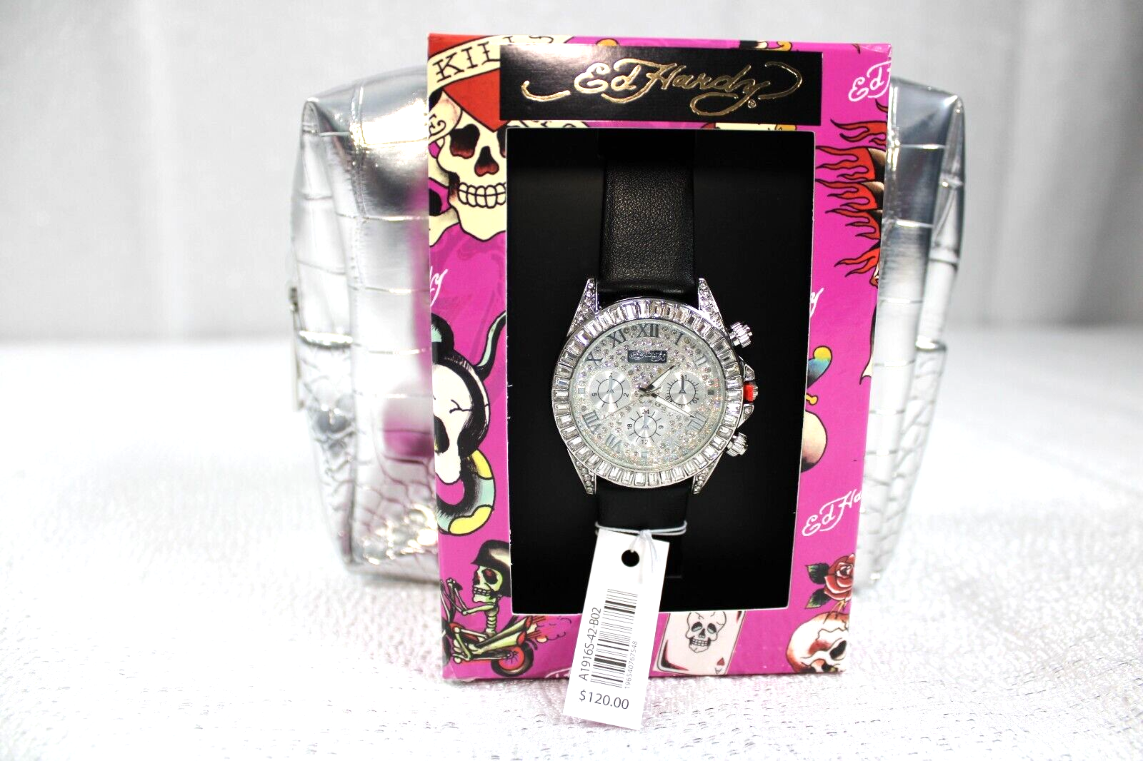 NWT Ed Hardy Women Watch & Bag set Y2K Black (Original Price NWT Ed Hardy Women Watch & Bag set Y2K Black (Original Price