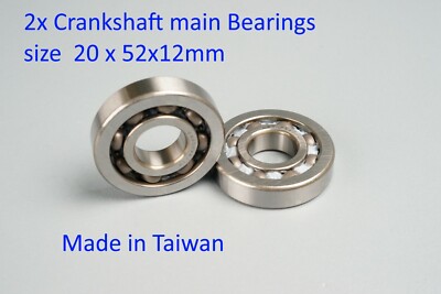 2X bearing FOR Honda DIO 50 20x52x12mm AF18E AF28 CRANKSHAFT 91005-GW0-023 TX