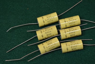 Lot of 6 Tested MAC .47 uF 630 Vdc NOS Audio Tone Guitar Tone Capacitors
