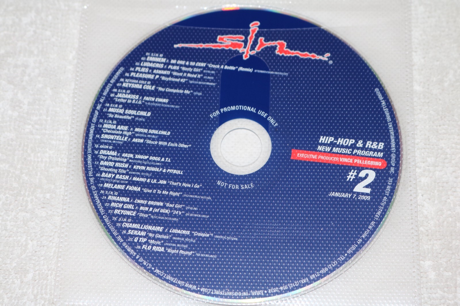 S.I.N. New Music Program Hip Hop & R&B #2 1 7 2009 VG+ Promo